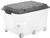 Aufbewahrungsbox Roller 57 L Inkl Deckel + Rollen Kunststoffbox - Rotho