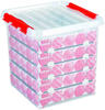 Sunware Q-Line Weihnachtsbox mit Tabletts für 125 Kugeln, transparent/rot, 38...