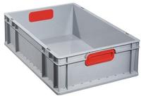 ALLIT EuroBox 617,600x400x170mm Griffe geschliffen,grau/rot