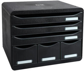 Exacompta Store-Box schwarz DIN A4+ quer mit 6 Schubladen (306714D)