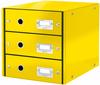 Leitz Schubladenbox 6048-00-16, WOW Click und Store, A4, Pappe, 3 Fächer,