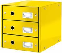 LEITZ 60480016, LEITZ Schubladenbox Click & Store gelb 60480016, DIN A4 mit 3