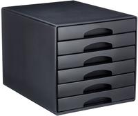 Esselte-Leitz LEITZ Schubladenbox Plus, 6 Sch&uuml;be, schwarz f&uuml;r Format DIN A4 Maxi,