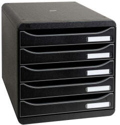 Exacompta Box BIG-BOX PLUS schwarz DIN A4 5 Schubladen (309714D)