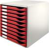 Leitz Schubladenbox 5281-00-28, Formular-Set, A4, 10 Fächer, Kunststoff geschlossen,