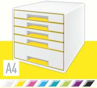 Leitz Schubladenbox 5214-20-16, WOW Cube, A4, 5 F&auml;cher, Kunststoff, geschlossen,