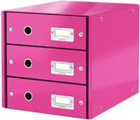 LEITZ 60480023, LEITZ Schubladenbox Click & Store pink 60480023, DIN A4 mit 3