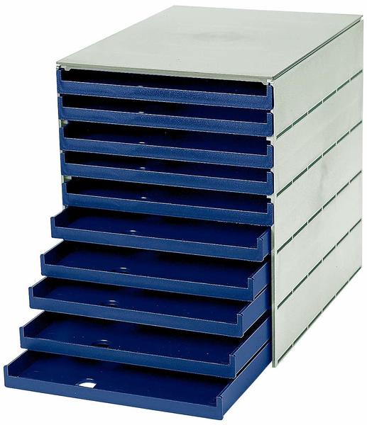 styro Styro Styroval blau DIN C4 mit 10 Schubladen (23102-38)