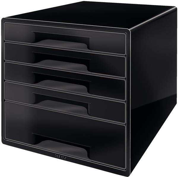 Leitz Cube Duo Colour schwarz/grau DIN A4 mit 5 Schubladen (5253-10-95)