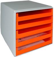 M&M Schubladenbox orange 30050959, DIN A4 mit 5 Schubladen, 1 St.