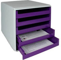 M&M Schubladenbox violett 30050972, DIN A4 mit 5 Schubladen, 1 St.