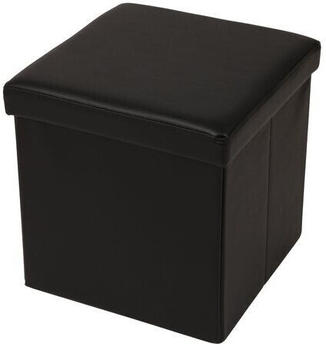 Echtwerk Store Cube Hocker mit Stauraum schwarz Kunstleder (EW-SW-0410)