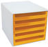 M&M Schubladenbox orange-transparent DIN A4 mit 5 Schubladen (30050913)