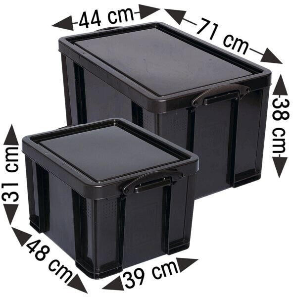 Really Useful Products Box Aufbewahrungsboxen 119L schwarz 71cm und 48x44cm und 39x38cm und 31cm Set (84BKCCB / BP84+35BKCB)