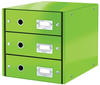 Leitz Schubladenbox 6048-00-54, WOW Click und Store, A4, Pappe, 3 Fächer,