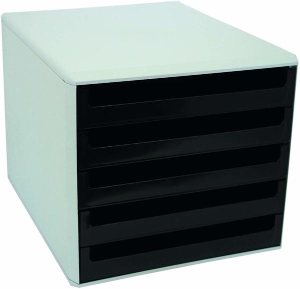 M&M Schubladenbox schwarz DIN A4 mit 5 Schubladen (30050901)