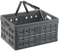Sunware - Klappbox Square 32 L Anthrazit/schwarz Einkaufsbox Einkaufskorb Mit Griffen