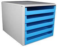 M&M Schubladenbox ocean-blue 30050961, DIN A4 mit 5 Schubladen, 1 St.
