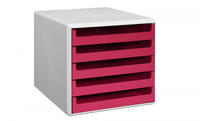 M&M Schubladenbox sunset-red 30050960, DIN A4 mit 5 Schubladen, 1 St.