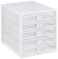 Relaxdays Schubladenbox, 5 Schubladen, beschriftbar, Akten sortieren, Stahl...