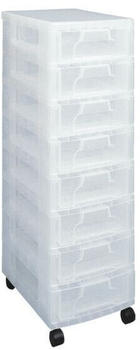 Really Useful Products Box Aufbewahrungsboxen 8x 7L transparent 42x30x92,5cm (DT2869CB)