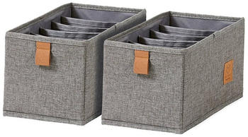 LOVE !T STORE !T Schrank-Organizer 2er-Set Premium 6 Fächer 15x30x15cm grau