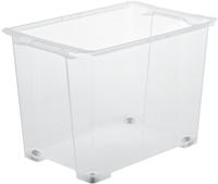 Rotho - Aufbewahrungsbox Evo Easy Mit Rollen 65 L Transparent Boxen, K&ouml;rbchen &