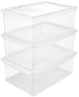 keeeper Aufbewahrungsbox "bea, clearbox mit Air Control-System" 3 x 11 l, stapelbar,