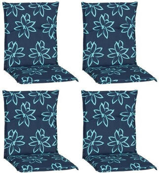 beo 4er Set Bunde M134 Blume hell-blau für Niedriglehner-Stühle (21104)