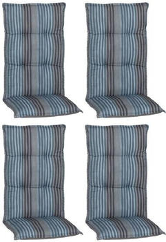 beo 4er Set Tissa BE210 blauer Streifen dänisches Design für Hochlehner-Stühle (24167)