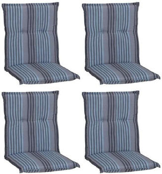 beo 4er Set Tissa BE210 blauer Streifen dänisches Design für Niedriglehner-Stühle (24143)