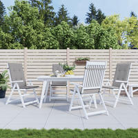 vidaXL Gartenstuhlauflagen f&uuml;r Hochlehner 4 Stk. Grau 120x50x3cm Stoff
