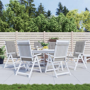 vidaXL Gartenstuhlauflagen für Hochlehner 6 Stk. 120x50x3cm Stoff Grau (314105) vidaXL Gartenstuhlauflagen für Hochlehner 6 Stk. 120x50x3cm Stoff Grau (314105)