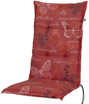 Kettler Auflage Hochlehner Bali 120x49x8cm KETTtex rot Schmetterlinge