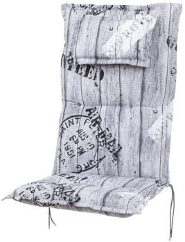 Kettler Auflage Hochlehner Rom 123x50x9cm KETTtex grau Schrift Stempel