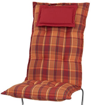 Kettler Auflage Hochlehner Rom 123x50x9cm KETTtex orange-rot kariert