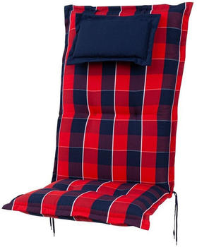 Kettler Auflage Hochlehner Rom 123x50x9cm KETTtex rot-blau kariert