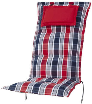 Kettler Auflage Hochlehner Rom 123x50x9cm KETTtex rot-blau-grau kariert