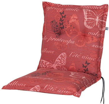 Kettler Auflage Niederlehner Bali extra 105x50x8cm KETTtex rot Schmetterlinge