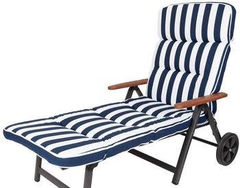 Kettler Auflage Rollliege Alicante extrabreit 200x65x9cm KETTtex blau-weiß Blockstreifen