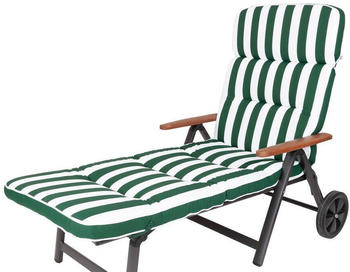 Kettler Auflage Rollliege Alicante extrabreit 200x65x9cm KETTtex grün-weiß Blockstreifen