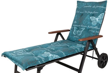 Kettler Auflage Rollliege Bali 193x60x8cm KETTtex blau/petrol Schmetterlinge