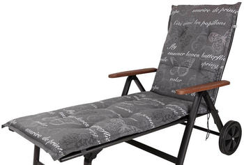 Kettler Auflage Rollliege Bali 193x60x8cm KETTtex grau Schmetterlinge