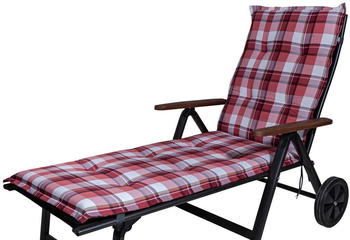 Kettler Auflage Rollliege Milano 190x60x6cm KETTtex rot-weiß kariert