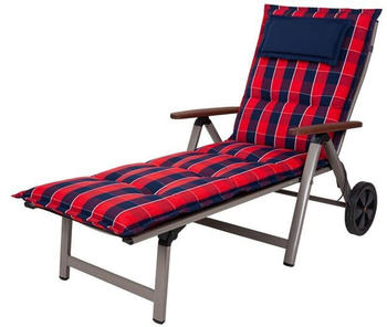 Kettler Auflage Rollliege Rom 190x60x9cm KETTtex rot-blau kariert