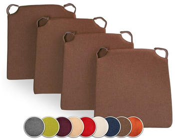 MC.Sammler chair cushion set of 4 with closure brown