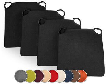 MC.Sammler chair cushion set of 4 with closure black