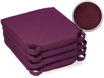 MC.Sammler chair cushion set of 4 with closure purple
