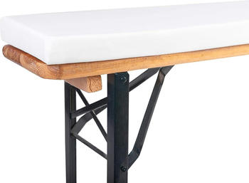 TexDeko Hussen Bierbankauflage 170 x 23 cm Schaumstoffpolster weiß