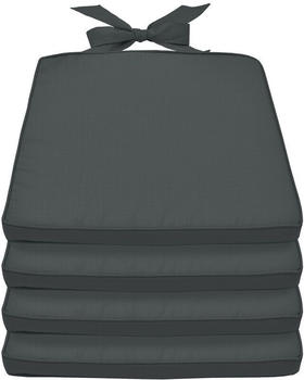Beautissu Pia 4er Set Stuhlkissen 40x45 cm grau